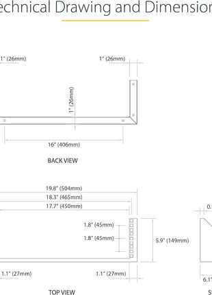 StarTech.com 3U 19 inch Wall Mount Vertical Rack Bracket, Wall Mount Patch Panel Bracket for Data/AV/IT/Computer Equipment, 3U Rack for Cabinet or Server Room, Supports 150lb (68kg) , TAA (RK319WALLV)