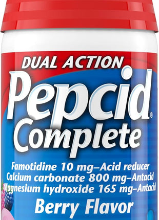 Pepcid Complete Acid Reducer + Antacid Chews, 10mg Famotidine, Berry, 50 Ct