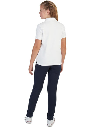 French Toast -girls Short Sleeve Picot Collar (Standard & Plus) Polo Shirt, White, 10 12 US