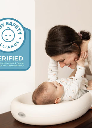 Keekaroo Peanut Changer Baby Vanilla – The Original - Easy-to-Clean Changing pad and The only Shell Over Foam, Fully Water Repellant, Wipeable Diaper pad, Wipe-Clean Changing pad