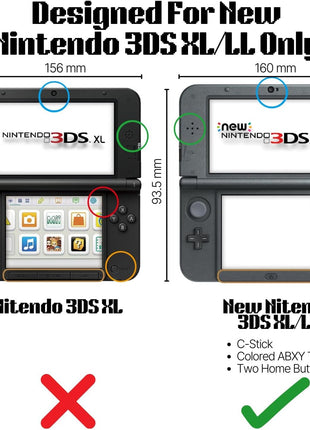 TNP Case Compatible with New Nintendo 3DS XL LL 2015 - Ultra Clear Crystal Transparent Hard Shell Protective Case Cover Skin for New Nintendo 3DS XL / 3DS LL 2015