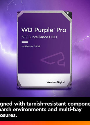 Western Digital 12TB WD Purple Pro Surveillance Internal Hard Drive HDD - SATA 6 Gb/s, 256 MB Cache, 3.5 inch - WD121PURP