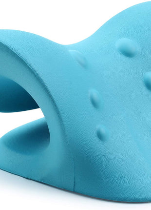 RESTCLOUD Neck and Shoulder Relaxer, Cervical Traction Device for TMJ Pain Relief and Cervical Spine Alignment, Chiropractic Pillow Neck Stretcher (Blue)