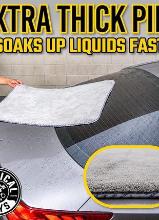 Chemical Guys Woolly Mammoth Large Microfiber Drying Towel - 36 x 25 Inch Gray, Ultra Plush Super Absorbent Car Drying Towel for Cars, Trucks, SUVs, Motorcycles, RVs, and Auto Detailing