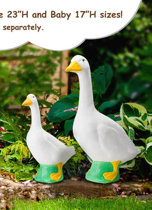 Fox Valley Traders Official Gaggleville 23 inch Large White Goose, Plastic Garden Décor, Vibrant and Clean Painted Goose Feet - Indoor or Outdoor Decorative Figurine for Garden, Patio, or Entryway Accent