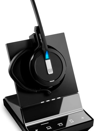 Sennheiser SDW 5016 (507016) Single-Sided Wireless DECT Headset for Desk Phone Softphone/PC& Mobile Phone Connection Dual Microphone Ultra Noise-Canceling, Black, 3 inches