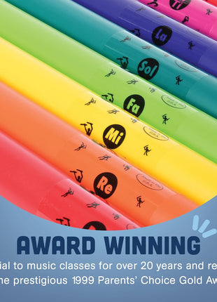 Constructive Playthings Boomwhackers Music Sensory Sound Tubes, Set of 8 | C to C Scale Musical Sound Tube, Classroom Instruments for Kids, Diatonic Set of 8