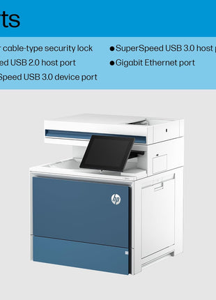 HP Color LaserJet Enterprise MFP 5800dn Printer, Print, Scan, Copy, Best for Business (6QN29A)
