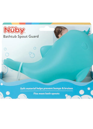 Nuby Bathtub Safety Spout Guard - Compatible with Most Standard Faucets - Bath Toys - Dolphin