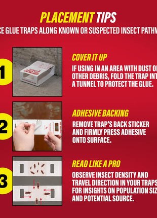 Catchmaster Spider & Insect Glue Traps 30-Pk (10 Sheets), Adhesive Cockroach Killer Glue Boards, Spider Traps, Cricket Sticky Trap, Indoor Roach Trap for Home, Garage & Shed, Pest Control for Home