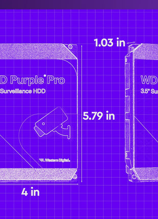 Western Digital 18TB WD Purple Pro Surveillance Internal Hard Drive HDD - SATA 6 Gb/s, 512 MB Cache, 3.5 inch - WD181PURP