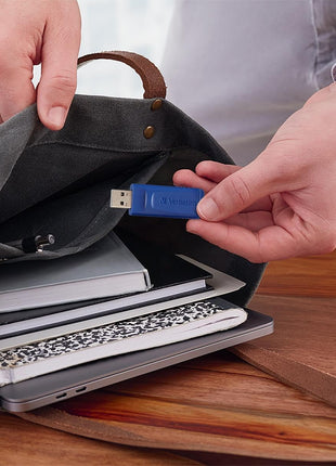Verbatim 64GB USB 2.0 Flash Drive - Cap-Less & Universally Compatible - Blue