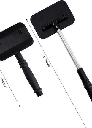 Polyte Pivoting Windshield Glass Cleaning Tool Extendable Aluminum Handle w/3 Premium Microfiber Covers
