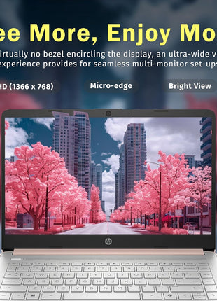 HP Stream 14 inch HD BrightView Laptop, Intel Celeron N150, 16GB RAM, 288GB Storage (128GB UFS + 160GB Docking Station Set), Intel UHD Graphics, 720p Webcam, Wi-Fi, 1 Year Office 365, Win 11S, Gold