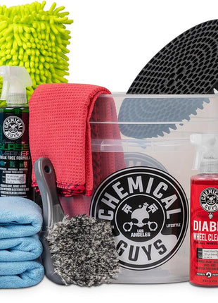 Chemical Guys 16-Piece Arsenal Builder Car Wash Kit with Foam Cannon, Bucket, and 6 x 16 oz Care Chemicals - Car Detailing Kit Works with Pressure Washers, Trucks, SUVs, Motorcycles, and More
