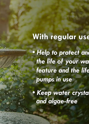 Fountain Algaecide and Clarifier - 8oz - Kills and Inhibits All Types of Algae Growth, Formulated for Small Ponds and Water Features, Treats up to 8,000 Gallons