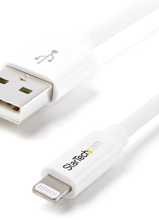 StarTech 3ft/1m USB-A to Lightning Cable, White, Charge & Sync (USBLT1MW) | Apple 8-pin Lightning to USB-A Male, For iPhone iPod iPad, Reversible connector, USB 2.0 480Mbps