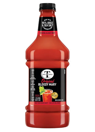 Mr & Mrs T Original Bloody Mary Mix, 1.75 L bottle (Pack of 6), Tomato Juice Blend Cocktail Mixer, Premium Ingredients, Perfect for Bloody Mary and Mocktail Drinks