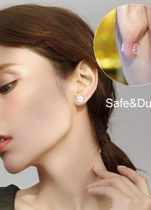 450PCS Earring Posts Stainless Steel Flat Pad,Hypoallergenic Stud Earrings with Butterfly and Rubber Bullet Earring Backs for Jewelry DIY Making Findings (Silver) (Silver)