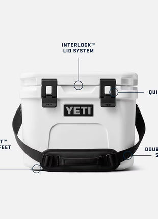 YETI Roadie 15 Hard Cooler with DoubleDuty Shoulder Strap, Big Sky Blue