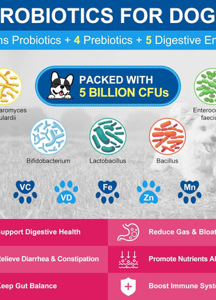 NATURE TARGET Dog Vitamins Powder, Probiotics for Dogs 180 Bites