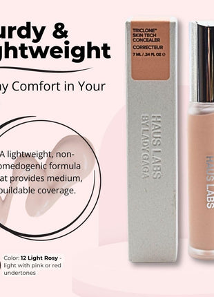 HAUS LABS BY LADY GAGA Triclone Skin Tech Hydrating + De-puffing Concealer with Fermented Arnica 12 Light Rosy