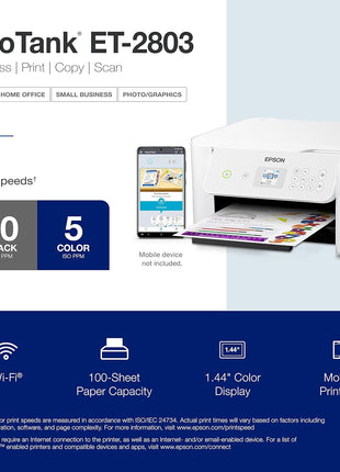 Epson EcoTank ET-2803 Wireless Color All-in-One Supertank Printer
