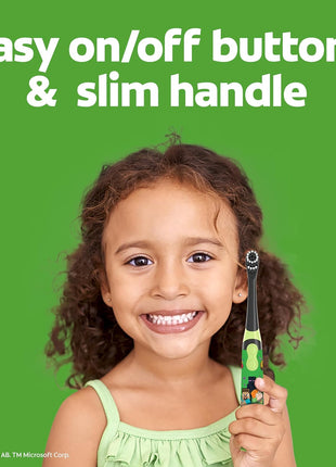 Colgate Kids Battery Powered Minecraft Toothbrush, Extra Soft | For Kids Ages 3 and Up, Extra Soft Bristles, Battery Powered, Easy On/Off Switch, Lay Flat Handle, Fun Minecraft Design