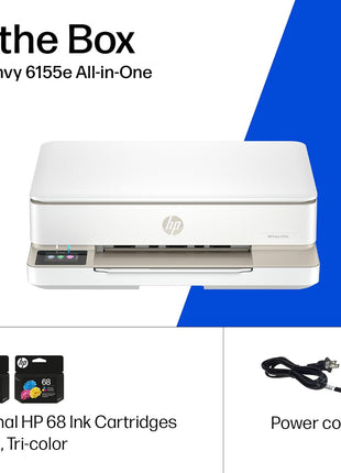 HP Envy 6155e Wireless All-in-One Color Inkjet Printer, Portobello, Print, scan, copy, Duplex printing Best-for-home, 3 month Instant Ink trial included, AI-enabled (714L5A)