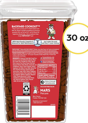 Temptations Cat Treats MixUps Backyard Cookout Flavor Crunchy, Soft Cat Treats, 30 oz. Tub