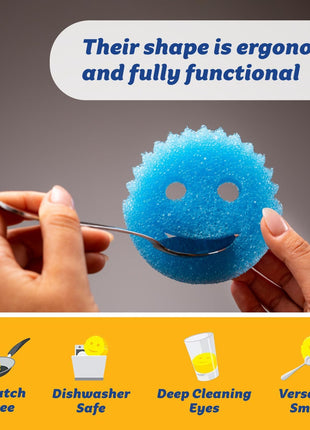 Scrub Daddy Colors Kitchen Sponges - Scratch-Free Dishwashing Sponges & Sponge for Kitchen Sink, Bathroom & Household Cleaning - BPA-Free Polymer Foam (3 Count)