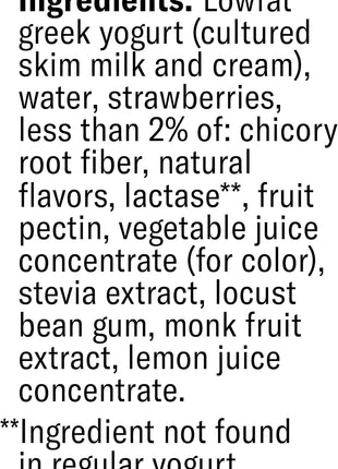Chobani 20g Low Fat Greek Yogurt Drink Strawberries & Cream 10 fl oz