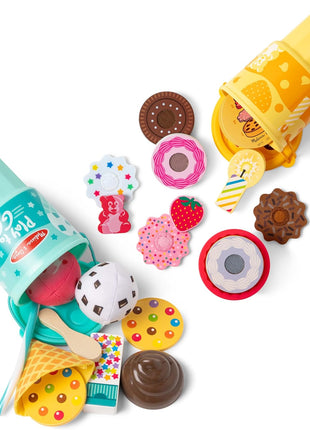 Melissa & Doug Play to Go Cups Food Playset Bundle (2-Pack) - Travel Toys and Pretend Play Food with Fidget Lids for Road Trip Activities for Kids