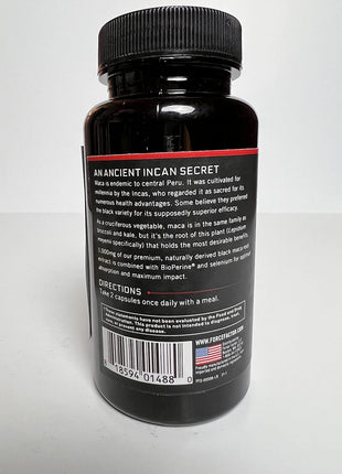 Force Factor Black Maca Root Vitality Supplement for Men with Superior Absorption and Power, Natural Maca Negra Extract, Fundamentals Series, 1000mg, 60 Capsules (Pack of 3)
