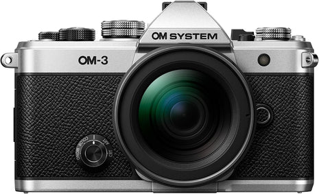 OM SYSTEM Olympus OM-3 Silver Micro Four Thirds System Camera M.Zuiko Digital ED 12-45mm F4.0 PRO kit Travel Camera Weather Sealed Design 5-Axis Image Stabilization