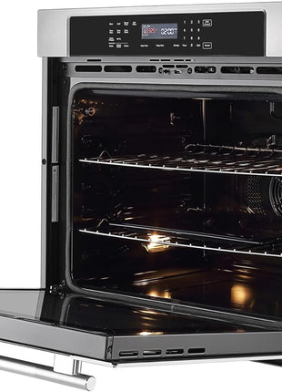 Empava 30" Electric Single Wall Oven Air Fryer Combo Convection Oven Built-in 10 Cooking Functions with LED Digital Display Convection Fan Touch Control in Stainless Steel EMPV-30WO04