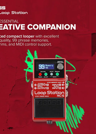 BOSS RC 5 Loop Station | Advanced Looping Features in a Compact Pedal | 32 Bit AD/DA and 32 bit Floating Point Processing | 13 Hours Record Time | Multi Color LCD | MIDI/IO & USB Connectivity