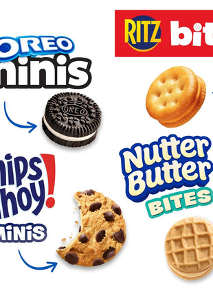 Nabisco Snacks Variety Pack, 4 Flavors, Cookies & Crackers, 20 Snack Packs | OREO Minis, NUTTER BUTTER Bites, CHIPS AHOY! Minis Cookies, and RITZ Bits Cheese Sandwich Crackers, Individually Wrapped