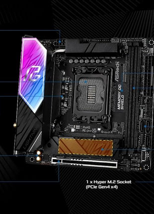 ASRock Phantom Gaming B860I Lightning WiFi 6E Intel Core Ultra B860 LGA1851 DDR5 9333 MHz 128GB M.2 Mini ITX Motherboard Thunderbolt SATA3 6.0 Gb/s PCIe 5.0