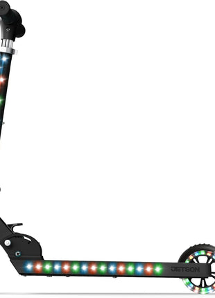 Jetson Jupiter Kids 2-Wheel Light-Up Kick Scooter, LED Lights on Handlebar, Stem, Wheels & Deck, Adjustable Handlebar, Rear Brake, Easy-Folding Mechanism, Ages 5+