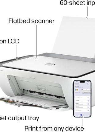 HP DeskJet 2855e Wireless All-in-One Color Inkjet Printer, Scanner, Copier, Best-for-home, 3 months of Instant Ink included, Single-band Wi-Fi connectivity (588S5A)