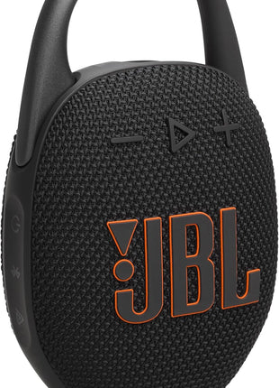 JBL Clip 5 - Ultra-Portable, Waterproof & Dustproof Bluetooth Speaker, Big Pro Sound with Punchy bass, Integrated Carabiner, Up to 12 Hours of Play, Made in Part with Recycled Materials (Black)