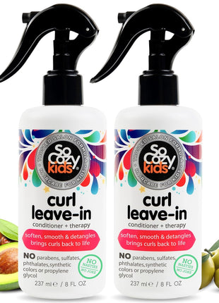 So Cozy Leave In Conditioner Spray (8 Fl Oz) Paraben-Free Detangler for Kids' Curly Hair, Deep Conditioner & Tangle-Free Curls, Gentle & Nourishing with Keratin, Vitamin B5, Olive Oil & Jojoba Oil