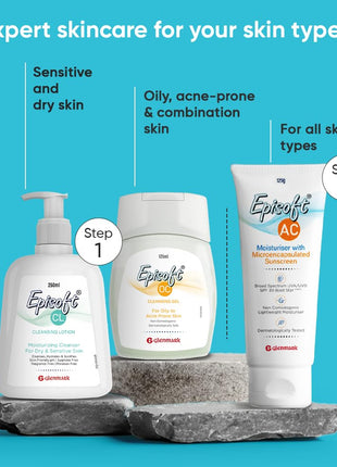 Episoft Ac Lightweight Moisturizer With Microencapsulated Spf 30 Sunscreen|Acne Safe|All Skin Types|Paraben & Fragrance Free|Dermatologist Prescribed|Suitable For Men & Women's|125Gm,1 Count