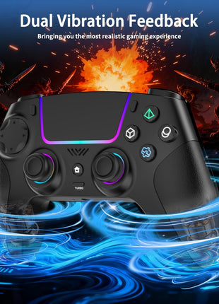 VidPPluing Wireless Controller Compatible with PS5/Android/IOS/MAC/Steam Deck, Gamepad with LED Lighting/Hall Effect Trigger/Turbo/Macro/Dual Vibration/3.5mm Headset Jack/1500 mAh Battery