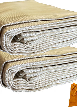 Supa Ant 6x8ft. Welding Blanket Fireproof (Pack of 2) - Heavy Duty Weld Fire Blanket Tools - Welders Cover for Men Curtain with Gloves - Large Welding Gear for Welder Accessories