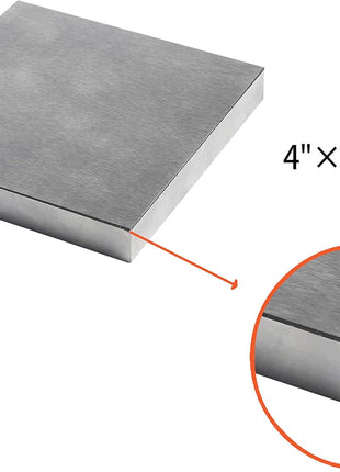 HimaPro Steel Bench Block 4 inchx4 inch Flat Anvil Jewelers Tool Metal Bench Block for Jewelry and Stamping (4 inchX4 inchX1/2 inch)