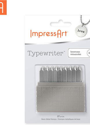 ImpressArt - Basic Typewriter Lowercase 3mm Metal Stamp Letter Set for Engraving and Stamping & DIY Handmade Jewelry