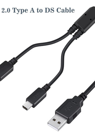 Funturbo All-in-1 DS Charger, 3DS DS Lite Charger Cable USB Charging Cord for Nintendo 3DS/3DS XL/2DS/2DS XL/DSi/DSi XL/DS Lite (2 Pack)