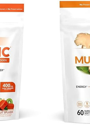 Force Factor Better Turmeric Joint Support Supplement for Extra Strength Joint Health & Modern Mushrooms Soft Chews, Mushroom Supplement with Lions Mane, Turkey Tail